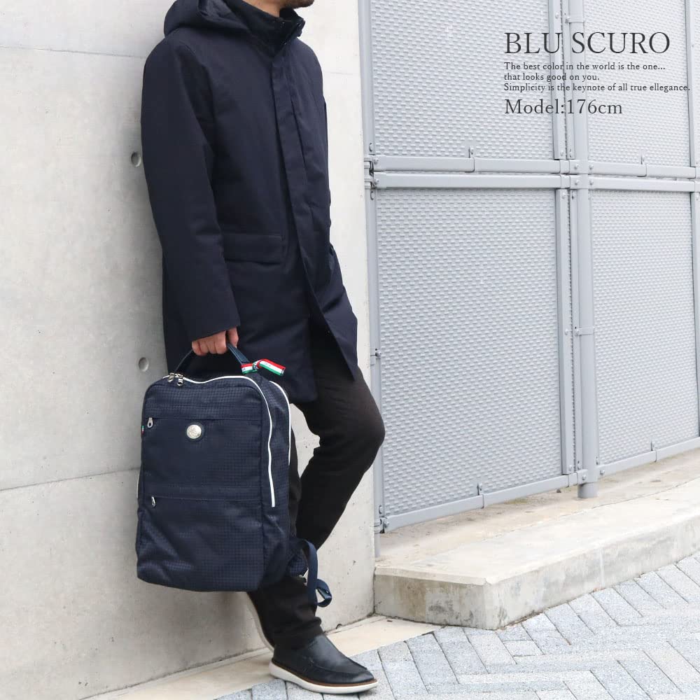 激レア✨Orobianco × Men's BIGI リュック　別注　千鳥格子 Orobiancoナイロン製ネイビー千鳥柄 リュック・バックパック